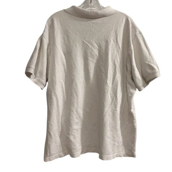 Old Navy Men's XL Ivory Polo Shirt American Flag Logo Short Sleeve - Picture 6 of 7